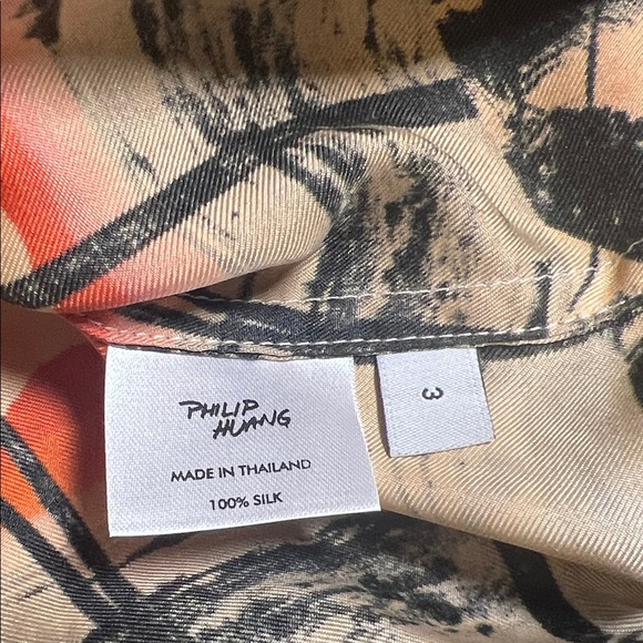 Men's Hawaiian shirt 100% silk by Philip Huang size L - Picture 5 of 12